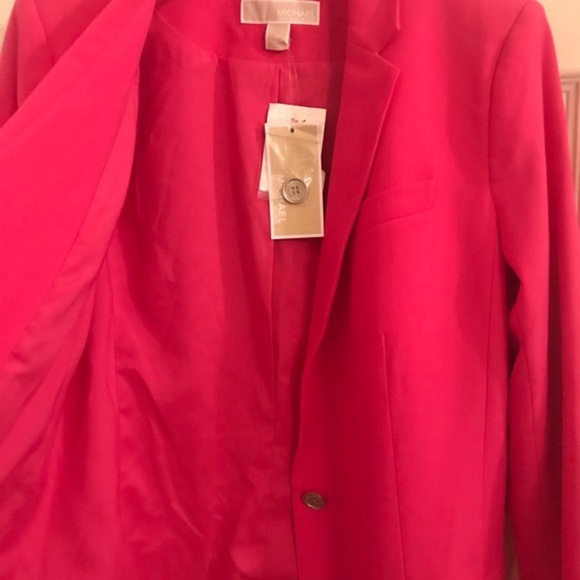 Michael kors barbiecore pink flutter sleeve miami nites  blazer jacket size 2 - Picture 1 of 7